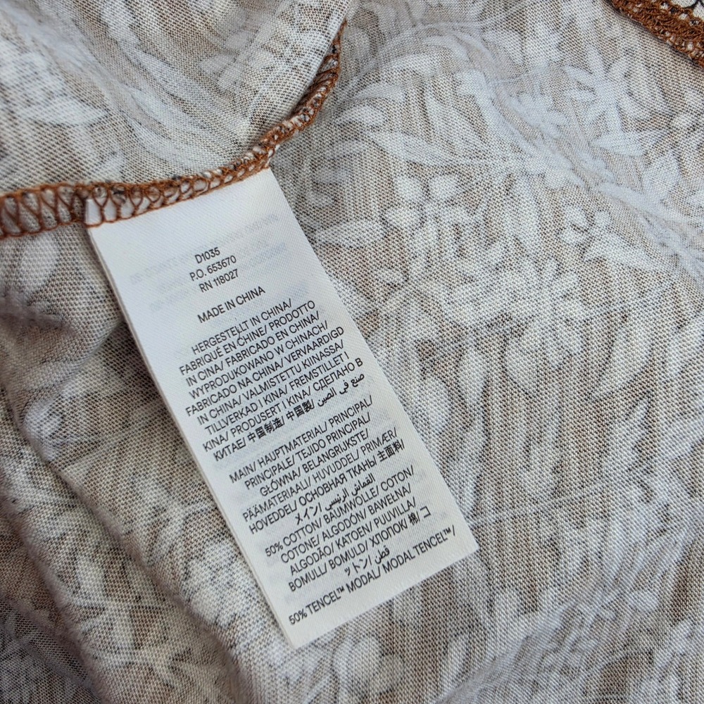 Boden Brown Floral Cotton Tencel Maxi Dress Puff Sleeve Tie Waist Size 4 - Picture 7 of 11